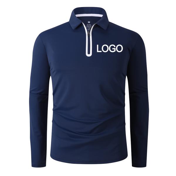 Moisture Wicking Dry Fit Long Sleeve Customize Streetwear Half Zip Up Neck Golf