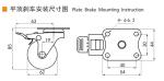 2.5 Swivel Caster Wheels 30kg Plate TPE Rigid Castor Wheel 2625P-53