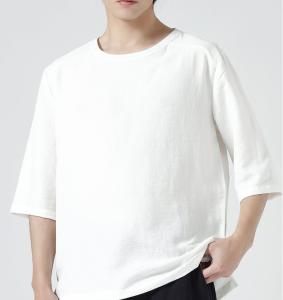 Wholesale Latest Designs Blank Bulk Hemp T Shirts , Oversized White T Shirt Anti Pilling from china suppliers