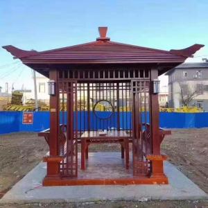 Wholesale Waterproof Outdoor Solid Wood Pavilion With Fence from china suppliers