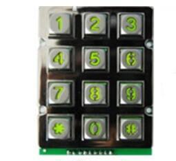 China China backlight  industrial metal keypad for door system, 3x4 12 keys keyboard for Taiwan on sale