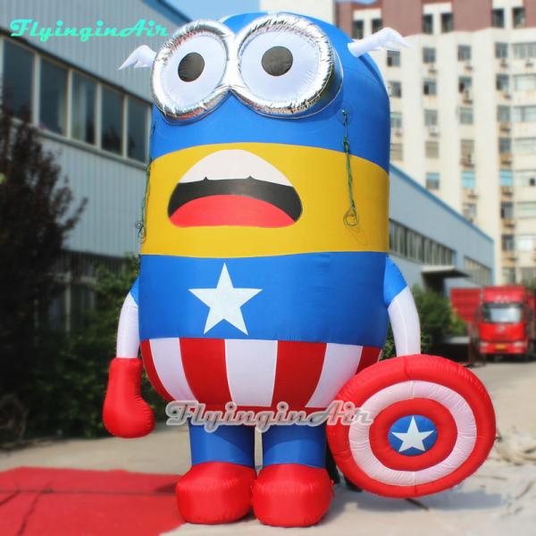 Quality 4m Height Giant Inflatable Minion, Cute Captain America for Sale for sale