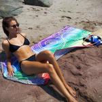 Recycled Pink Flamingo Beach Towel Personalized Swim Towels Double Side Print