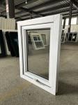 Double Glazed Bathroom PVC Window Tempered Glass Awning Window Replacement