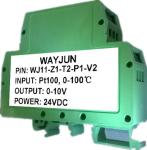 RTD PT100 temperature Signal to 4-20mA Isolators(one in one out) Green DIN35