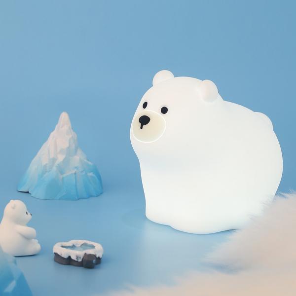 Muid Little White Bear Patting Lamp Silicone Children Soft Baby Light Sleep