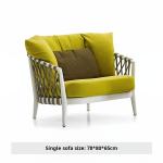 Soft Doll Cotton Cushion Modern Style Garden Rope Rattan Sofa Sets For Balcony