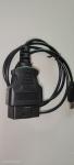Black PA66 OBD2 To USB Cable , Durable OBDii USB Diagnostic Cable