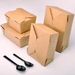 Printed Recycled Rectangle Craft Paper Box Food For Take Away
