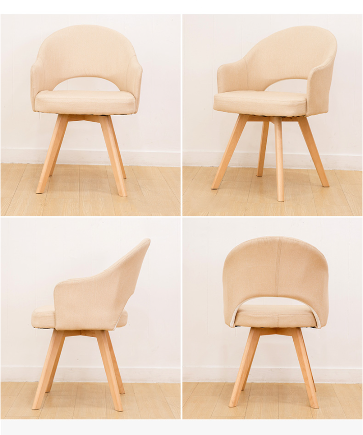 Modern Style Nordic Dining Room Chairs with Colourful Wooden Seats Backrests and Armrests