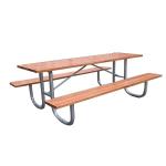 SGS sunproof 6 Seats Metal And Wood Garden Table