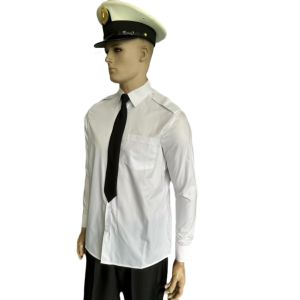 Long Sleeve Security Uniform Professional White Shirt And Black Trousers