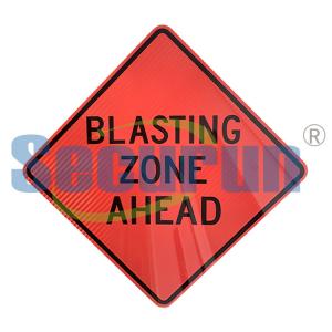 China ISO9001 Diamond Shape Blasting Zone Ahead Signage For Temporary Traffic Control on sale