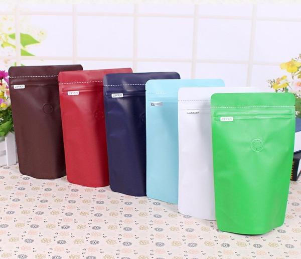 Moisture Proof 50g Stand Up foil Coffee Pouch Packaging Self Sealing With One