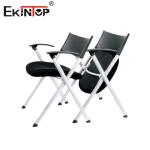 Integrated Storage Training Chair Folding Black Plastic Chair With Writing