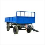Farm 2-Axles Flat Platform flatbed side wall Drawbar Full Trailer With Ladder