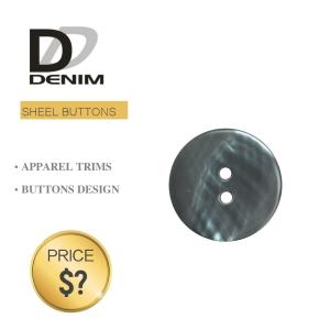 China Custom Bulk Shell Buttons 2 - Holes For Classic Natural Black Pearl on sale