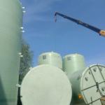 Vertical Harmless Water Treatment Smooth FRP Storage Tank Cross Wound Antiseptic