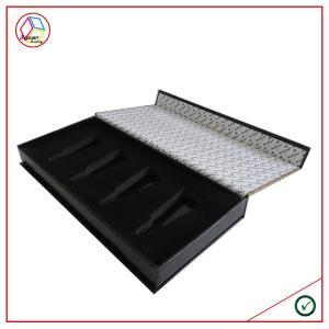 Wholesale Gold Foil Black Flip Cosmetic Packaging Box With EVA Insert from china suppliers