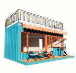 20ft Two-Layer Flat Packaging Container Steel Frame Garage Retail Store Modern