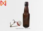 Designable Shape Brown Glass Beer Bottles , Brown Swing Top Bottles Clear