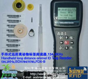 Wholesale Handheld long distance animal ID Tag Reader, 134.2KHz, ISO11784, ISO11785, FDX-B protocol from china suppliers