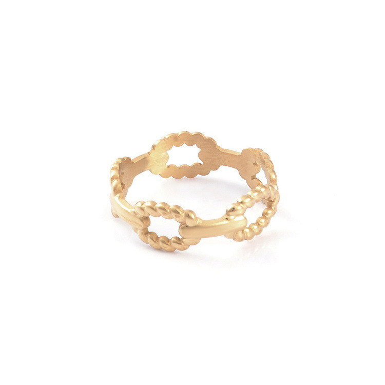 Simple, fashionable, versatile, personalized ring with gold adjustable titanium steel opening ring