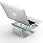 1552g 10mm Thickness Adjustable Notebook Desk Stand Silver Aluminium