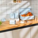 Kitchen Storage Containers Crown Series Metal Bread Bin Set For Tea Coffee And