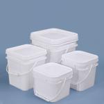 Square Plastic Barrel With Lid Handle For Paint Food Shea Butter Sauce Packaging