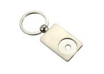 Iron UV Printing Metal Keychain Holder Rectangle Trolley Coin Keyring