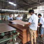 Natural Red Oak Wood Veneer Fancy Mdf / Chipboard Straight Grain For Cabinet