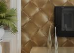 3D Effect Washable Vinyl Wallpaper , Luxurious Golden Leather Pattern Wallpaper