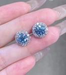 Studs Earrings Round Lab Diamond Jewelry Brilliant Cut