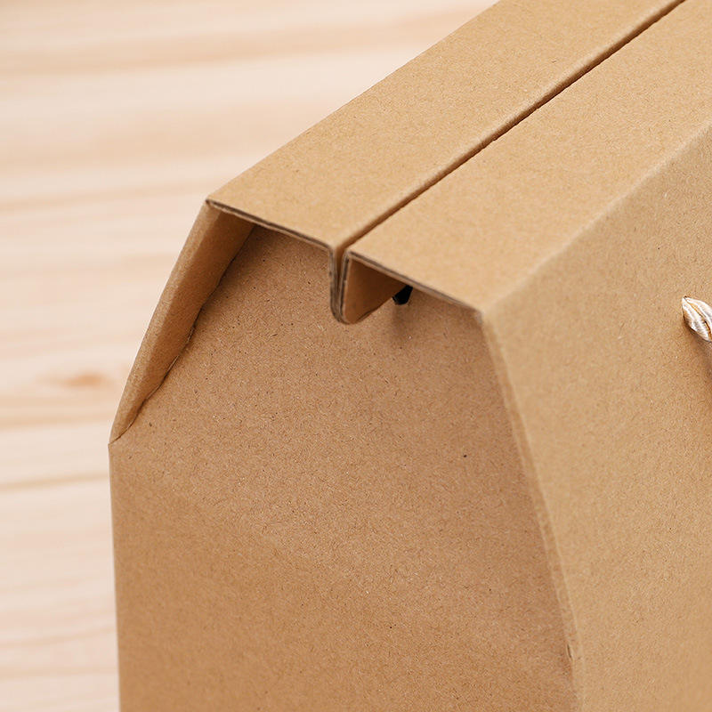 Custom Packaging Recycled Kraft Paper Box With Rope Handle Environmental and Packing Items