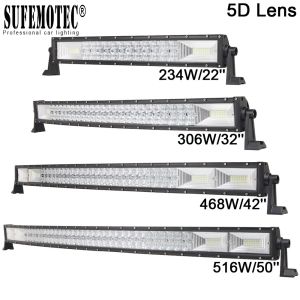 Wholesale 5D Lens 22&quot; 32&quot; 42&quot; 50 Inch 3 Row Straight Curved Led Bar Light For Car 4x4 Off road 4WD ATV UTV Truck Combo Driving from china suppliers