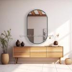 Double-Coated Clear Silver Glass Mirror for Bathroom Living Room Elegant