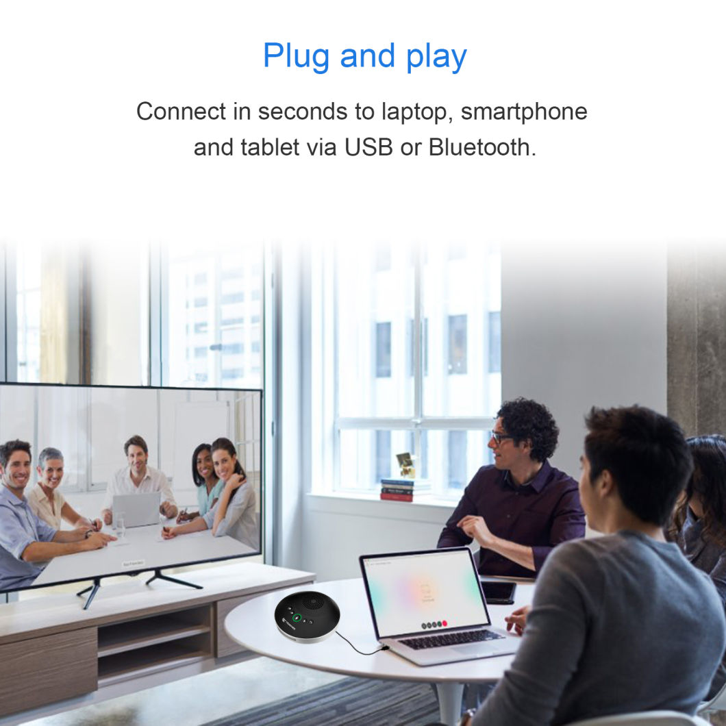 USB Bluetooth Conference Speakerphone for Skype Video Conferencing