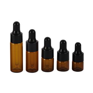 Wholesale 1ml 2ml 3ml 4ml 5ml Amber Mini Glass Dropper Bottles Essential Oil Sample Dropper Bottle from china suppliers