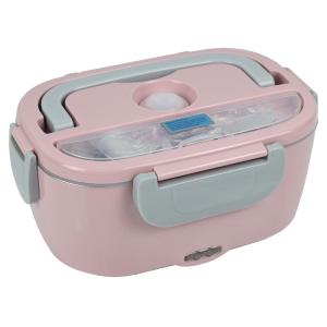 Wholesale Leakproof Electric Lunch Box With 1.5L Stainless Steel Food Heater Grey Pink from china suppliers