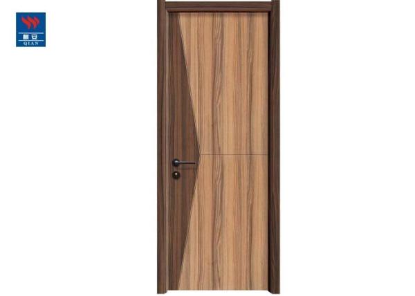 Eco- Friendly Material Interior Modern Solid Wooden Door PVC With Trims Frame