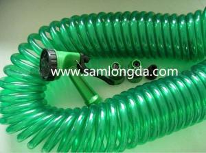 Wholesale Lead Free PU Coiled Garden Hose 25FT with Brass coupler, hot sale on Amazon, and Ebay from china suppliers