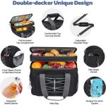 Double Decker Cooler Bag For Frozen Food Collapsible Insulated Cooler 27L