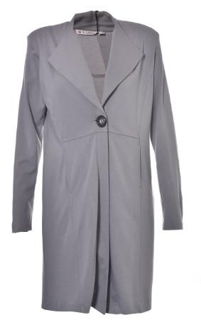 Big Buttons Decoration Nice Womens Long Length Coats With Front Pleat Hem