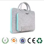 2016 Promotion Business style light grey felt laptop bag with handle