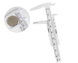Wholesale White Permanent Makeup Tattoo Kit 80MM 150MM Mini Plastic Caliper ABS Metric Inch Slide Caliper For Eyebrow from china suppliers