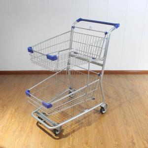 Wholesale Galvanize Two Layer Shopping Trolley With Printing Logo Metal Shopping Trolley from china suppliers
