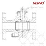 316l Stainless Steel Floating Ball Valve DN50 1500LB Flange Hard Seal Manual