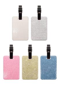 Wholesale Double Sided Sparkle Custom Leather Luggage Tags For Sublimation Printing from china suppliers