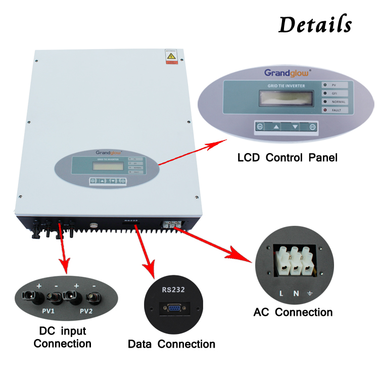 One Phase On Grid Tie Inverter 50HZ For Home Solar Power System